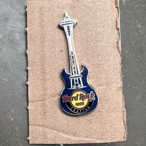 Hard Rock Cafe Seattle Space Needle Enamel Guitar Pin